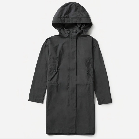 Everlane Jackets & Blazers - Everlane City Anorak hooded rain Jacket in black minimalist capsule Small